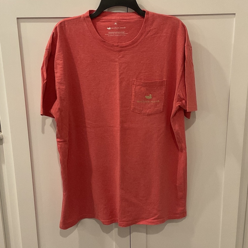 Southern Marsh Red Short Sleeve Pocket Tee